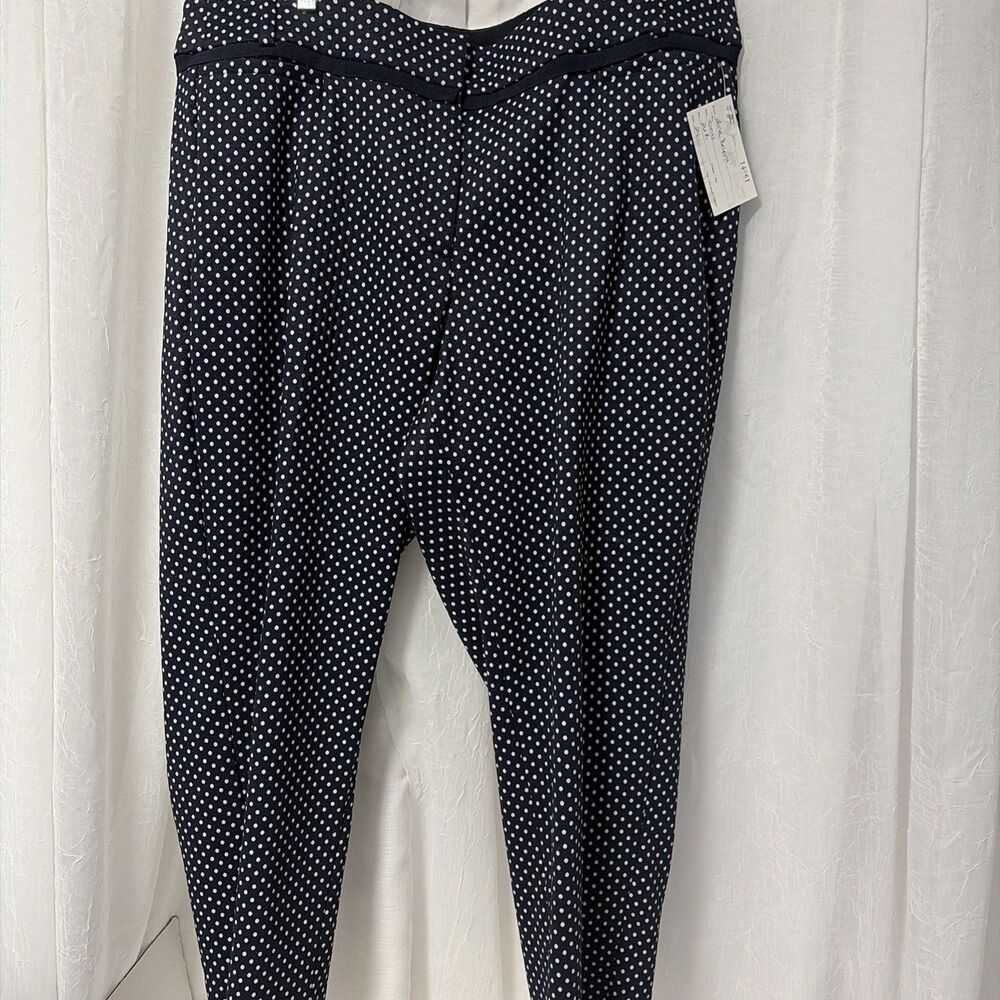 Lane Bryant The Allie Pants stretch blue white polka dots 26 R